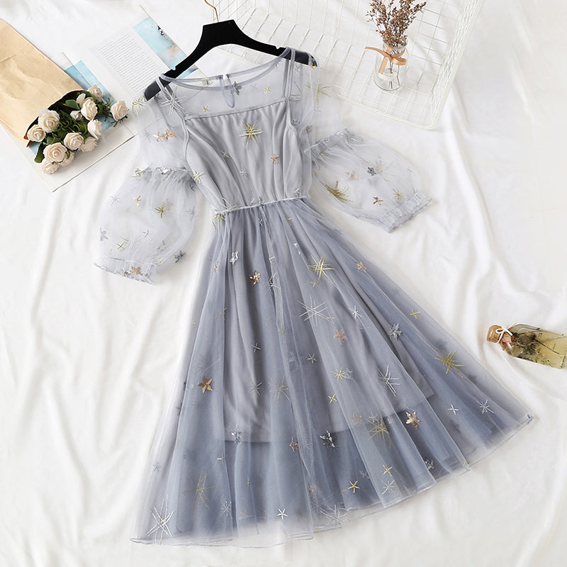 Gauze dress xiansen Department sweet  4297
