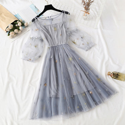Gauze dress xiansen Department sweet  4297