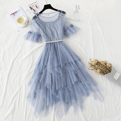Lace mesh dress Mori sweet cake dress  4361