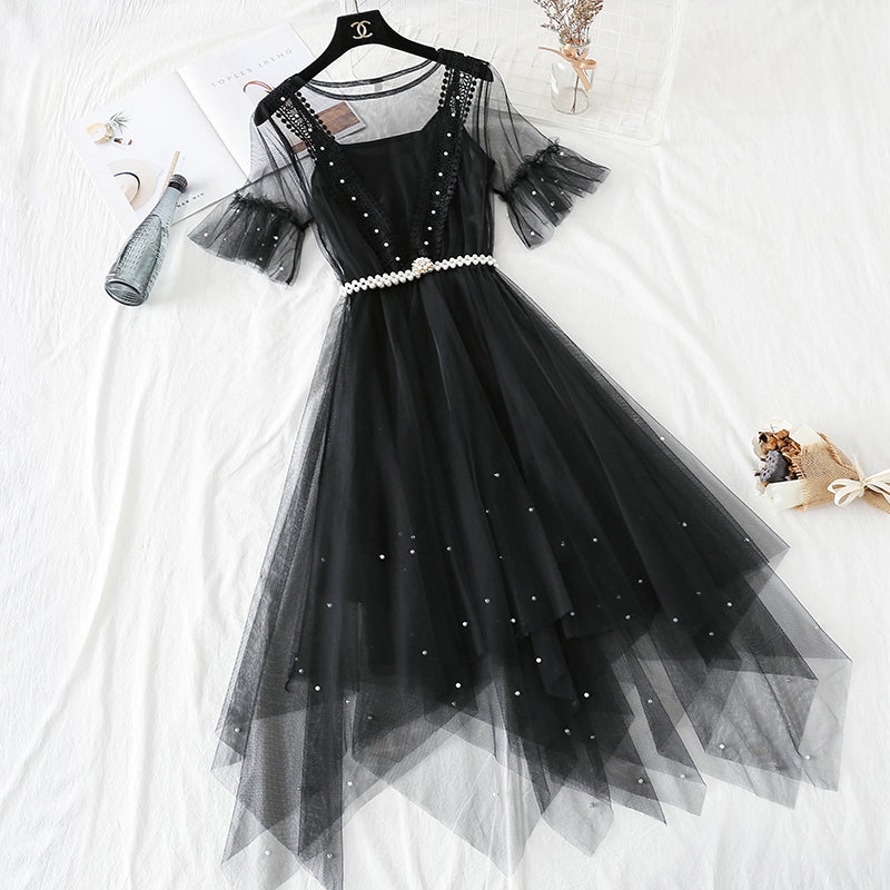 Gauze nail bead niche Kikyo skirt  4336