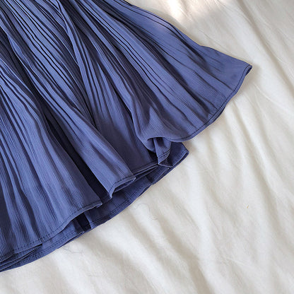 High waist slim pleated light proof skirt pants  5293