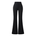 Women's black flared suit pants for summer, solid color, high-waisted, slim-fitting, slightly flared.  11432