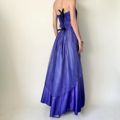 Girlhomeshops--Purple shiny fashion gradient tube top long floor-length ball gown graduation dress gh5514