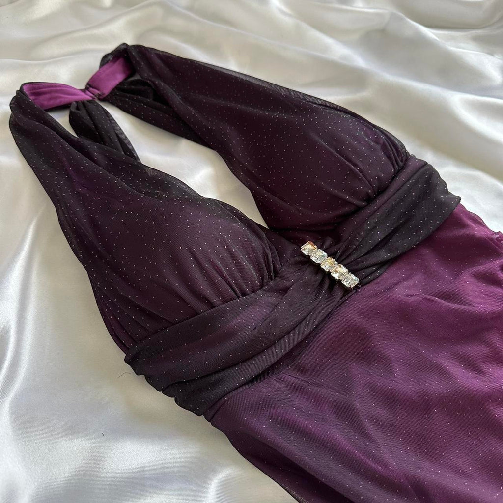 Charming Purple Gradient Long Prom Dress Wed Dress Formal Gown