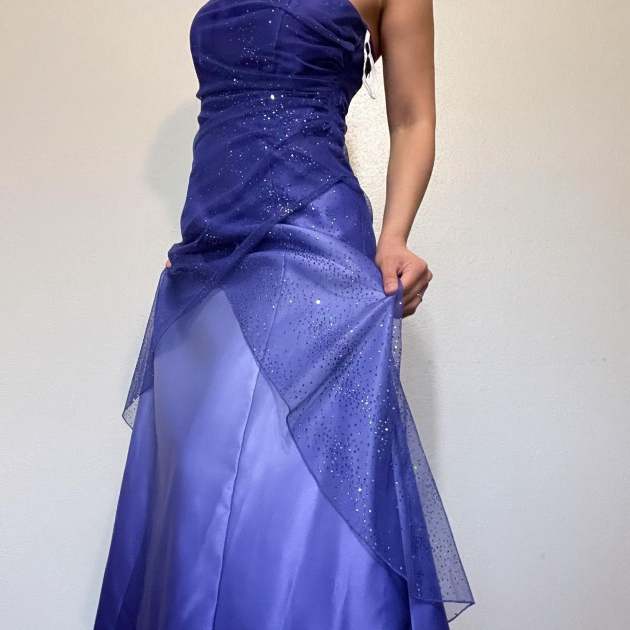 Girlhomeshops--Purple shiny fashion gradient tube top long floor-length ball gown graduation dress gh5514