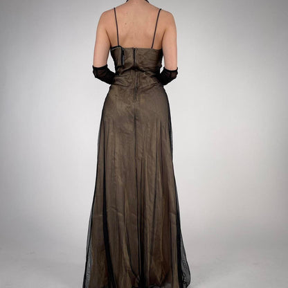 Girlhomeshops--Brown exquisite beaded long satin prom dress party dress gh5503
