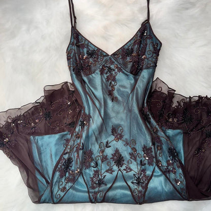 Turquoise Gorgeous Vintage Exquisite Beading Spaghetti Strap Long/Short Chiffon Ball Gown Evening Gown Party Dress Homecoming Dress gh3333