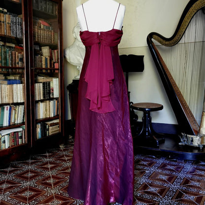 Girlhomeshops--Burgundy retro long satin fairy dress prom dress gh5543