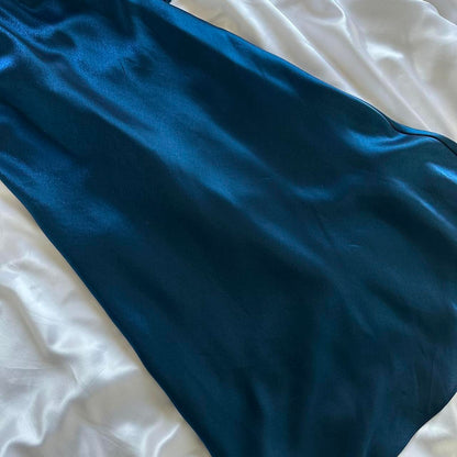 Navy blue stylish elegant spaghetti strap long chiffon prom dress evening dress party dress gh3638