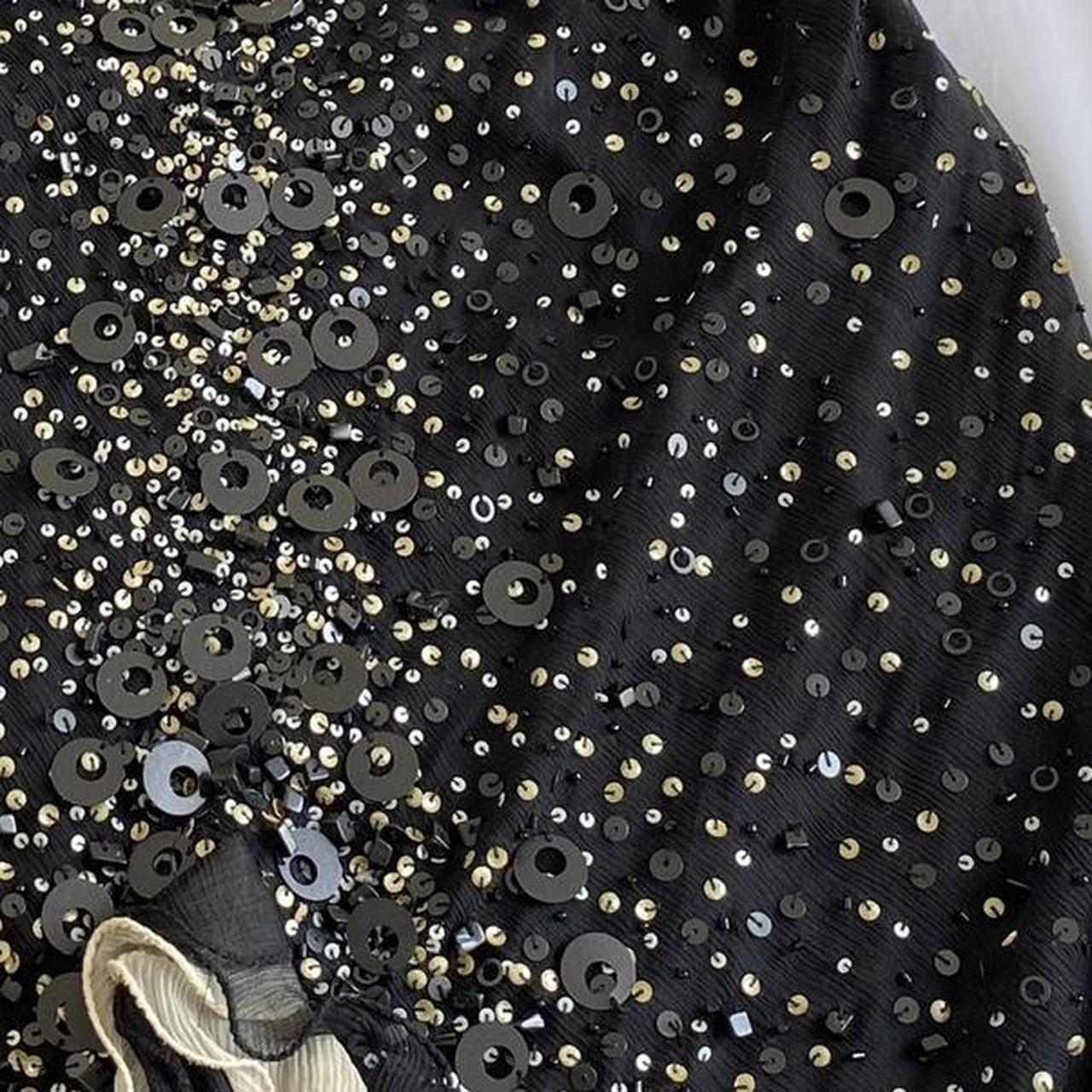Black Sparkly Elegant Ruffled Tulle Long Sequin Ball Gown Prom Dress Evening Gown Party Dress gh3141