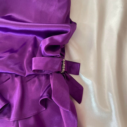 girlhomeshops--Purple Retro Elegant Simple Mid-Length Homecoming Dress Daily Date Dress Weekend Outfit Fashionable And Comfortable Popular Dress gh5673