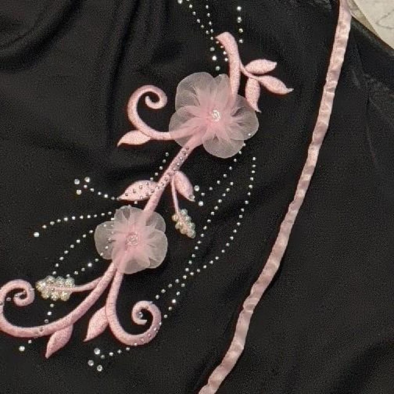 Black tube top embroidered floral long elegant chiffon party dress prom dress evening dress homecoming dress gh3268