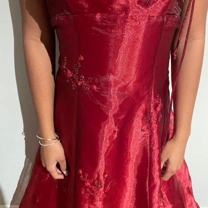 Burgundy Elegant Vintage Fashion Exquisite Beaded Long Tulle Ball Gown Evening Dress Party Dress Prom Dress gh3664