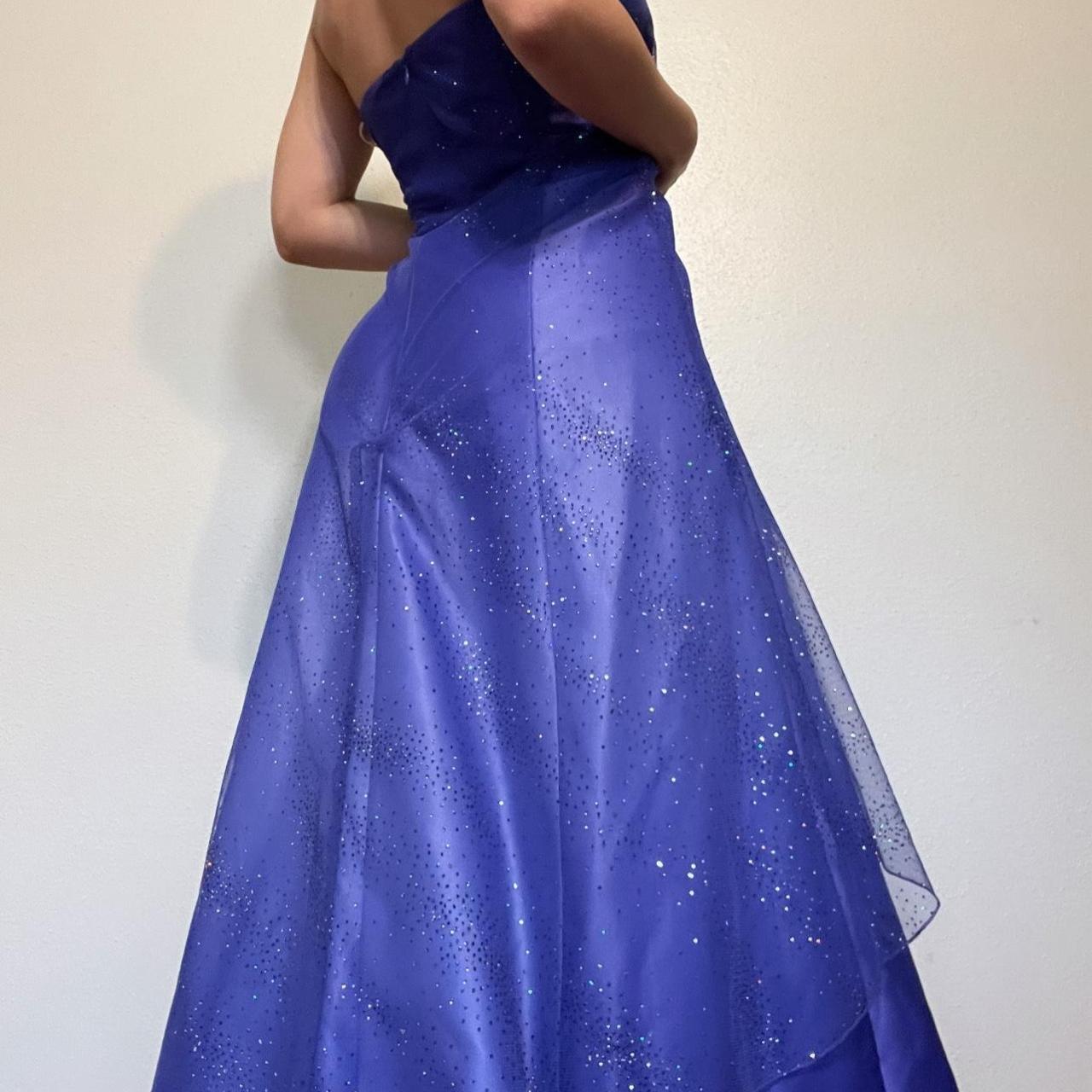 Girlhomeshops--Purple shiny fashion gradient tube top long floor-length ball gown graduation dress gh5514