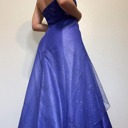 Girlhomeshops--Purple shiny fashion gradient tube top long floor-length ball gown graduation dress gh5514
