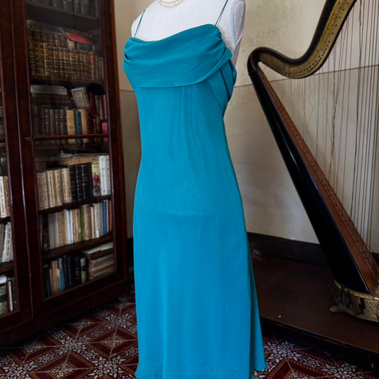 Girlhomeshops--Vintage Teal Short/Mid-Length Chiffon Homecoming Dress gh5538