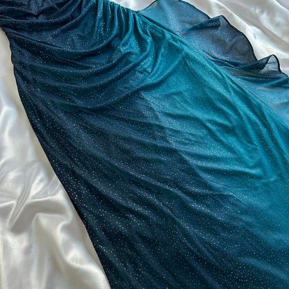 Indigo Shiny Elegant Fashion Strapless Long Tulle Prom Dress Evening Dress Birthday Party Dress gh3564