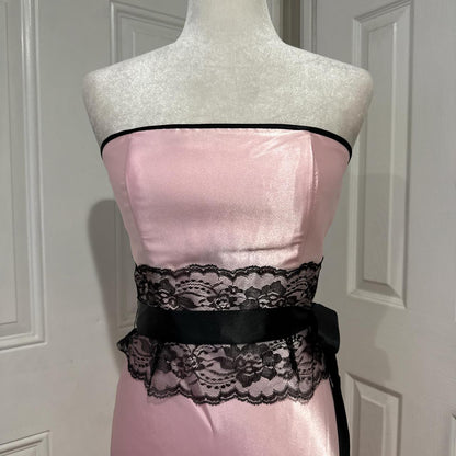 Pink/Green Lace Long Satin Prom Dress Evening Dress Graduation Dress gh4566