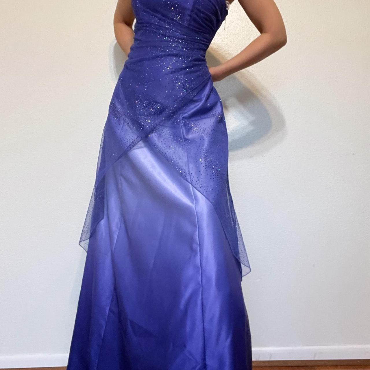 Girlhomeshops--Purple shiny fashion gradient tube top long floor-length ball gown graduation dress gh5514