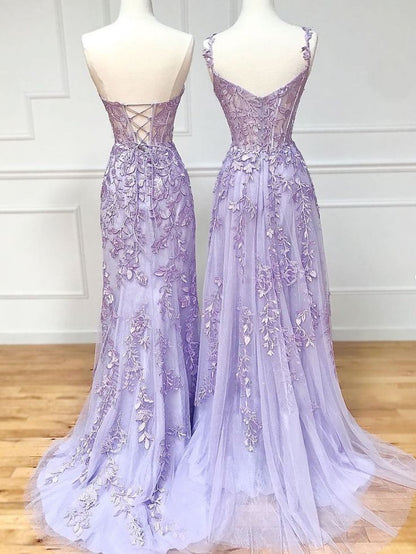 Sweetheart Neck Lace Long Prom Dresses, Lace Graduation Dress P1167