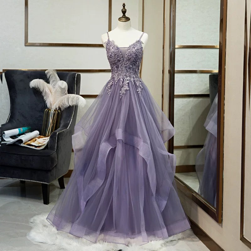 Ball Gown Floor Length Sleeveless Lace Prom Dress P1174