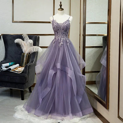Ball Gown Floor Length Sleeveless Lace Prom Dress P1174