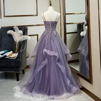 Ball Gown Floor Length Sleeveless Lace Prom Dress P1174
