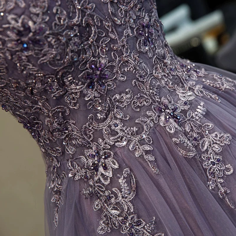 Ball Gown Floor Length Sleeveless Lace Prom Dress P1174
