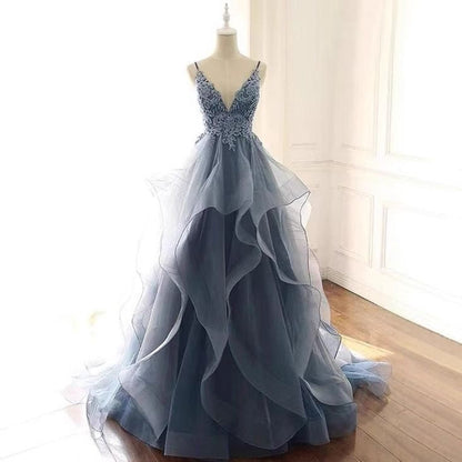 Ball Gown Floor Length Sleeveless Lace Prom Dress P1174