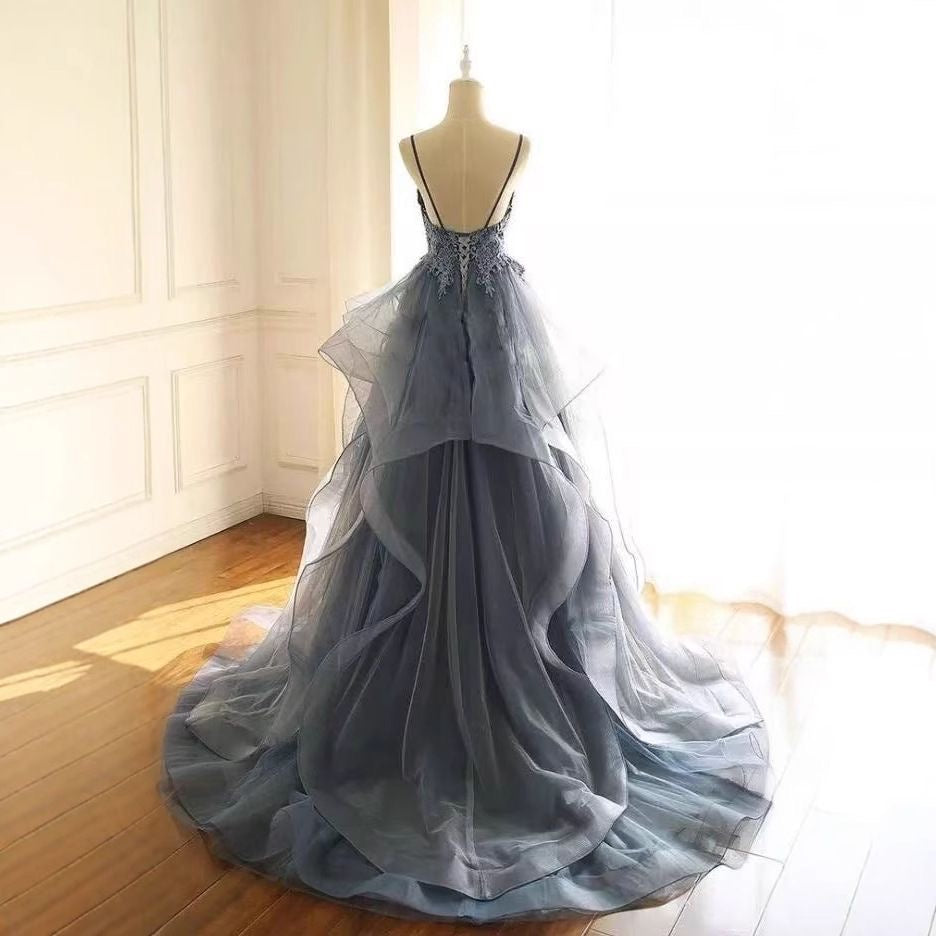 Ball Gown Floor Length Sleeveless Lace Prom Dress P1174