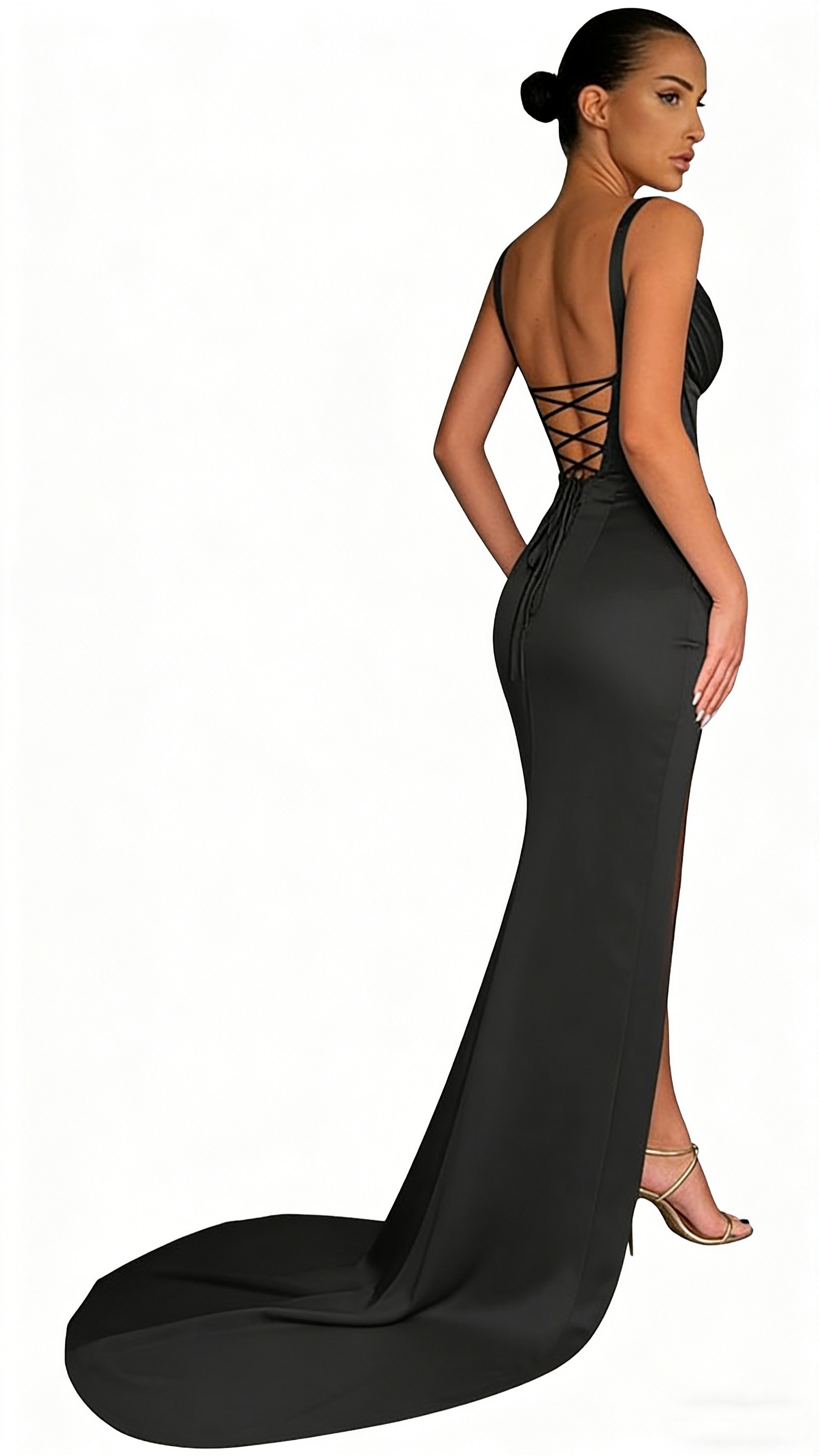 Black Mermaid Sexy Satin Short Women 22th Birthday Dresses Birthday Outfits P1354