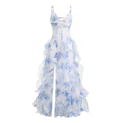 Classic Floral Prom Dresses Long Prom Gown 22th Birthday Outfit P1382