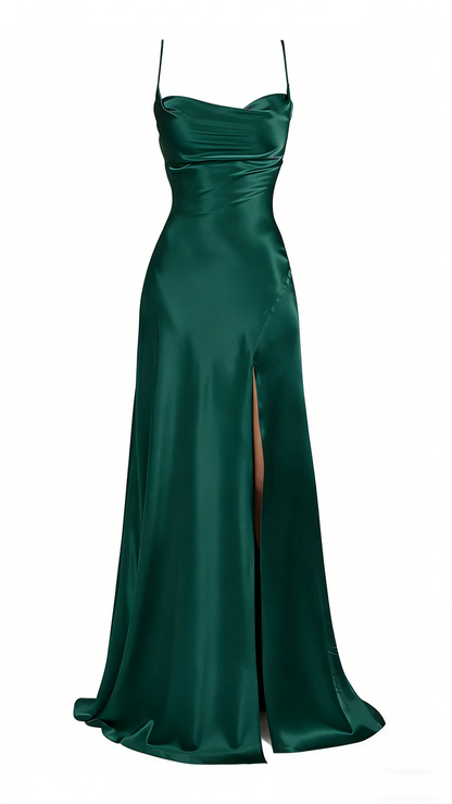 Simple Mermaid Floor Length Prom Dress With Slit 22th Birthday Outfit P1387