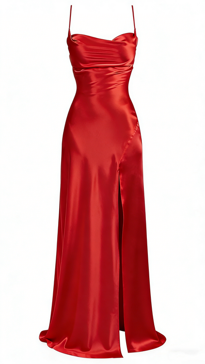 Simple Mermaid Floor Length Prom Dress With Slit 22th Birthday Outfit P1387
