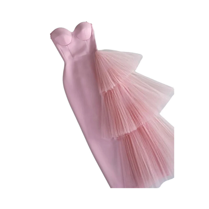 Simple Sheath Sweetheart Pink Long Prom Dresses P1829