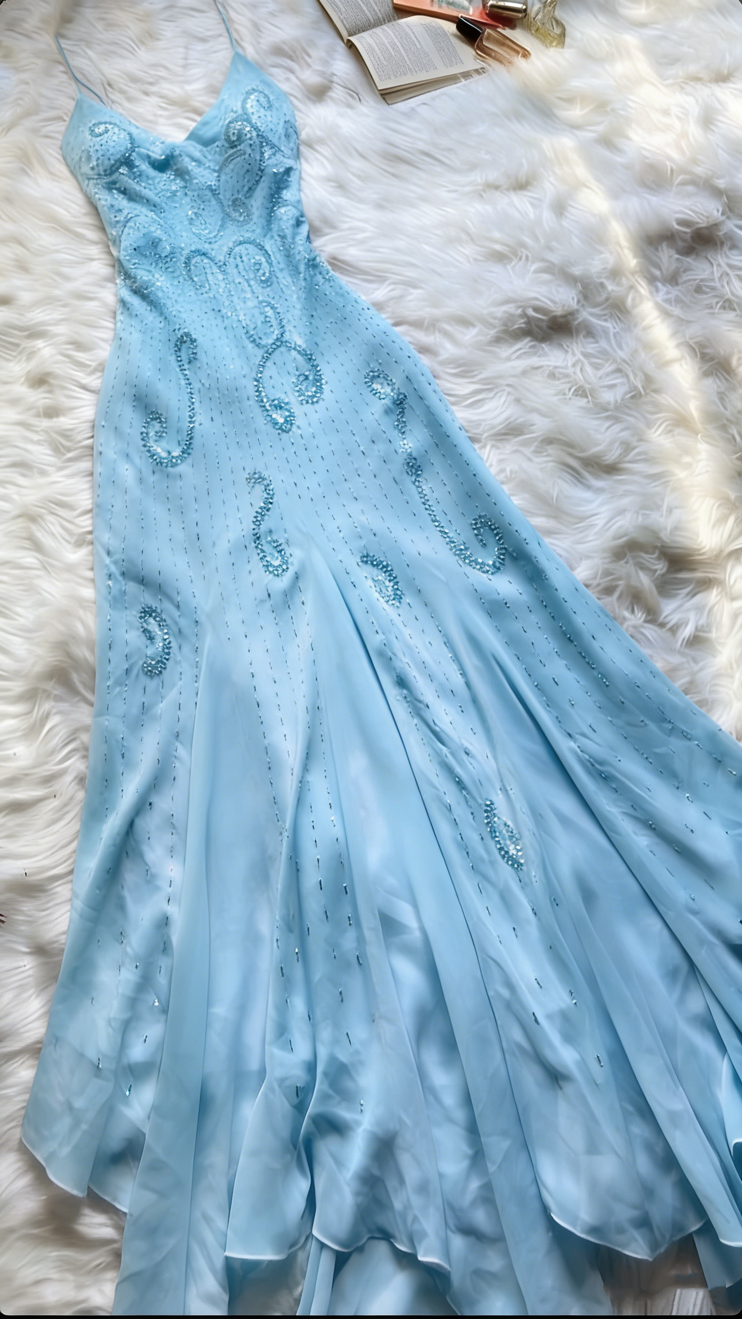 Beautiful Mermaid Prom Gown Pink Chiffon Beads Prom Dresses P1859