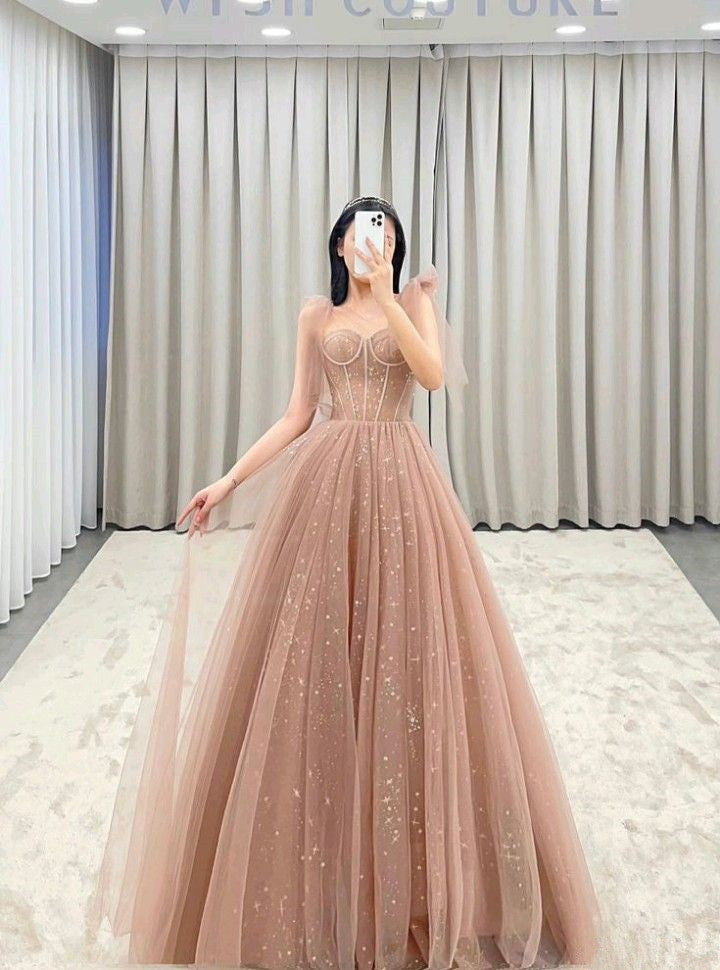 Fairy A Line Straps Pink Tulle Prom Dresses For Teens P1931