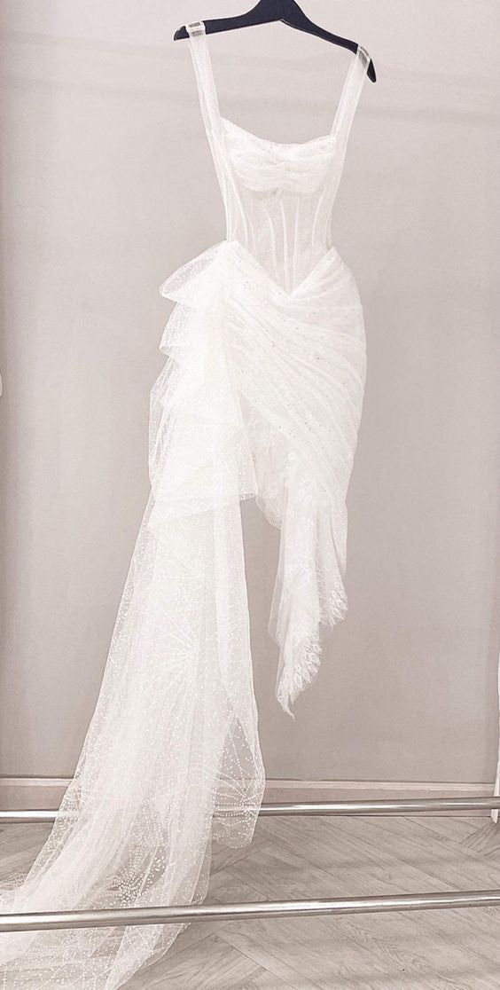 Sexy High Low Straps Lace Prom Dresses 21th Birthday Outfit P2075