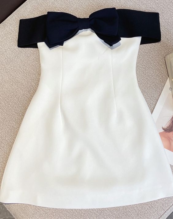 a line white satin off the shoulder homecoming dress 18th birthday outfits P2175