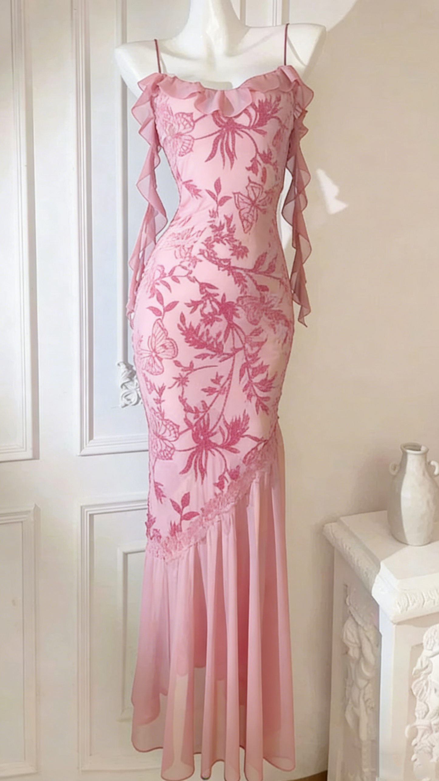 Chic Sheath Spaghetti Straps Black Evening Dress Long Prom Dresses P2359