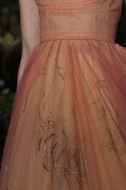 Pretty A Line Spaghetti Straps Orange Floor Length Evening Dress Tulle Prom Dresses P2378