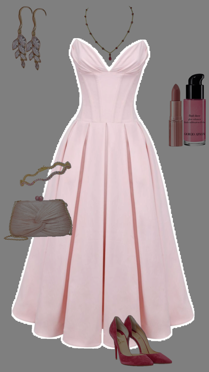 Simple A line Sweetheart Pink Satin Evening Party Dress Prom Dresses P2470
