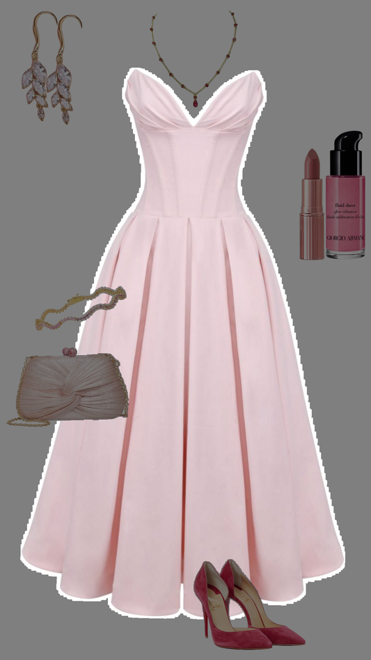 Simple A line Sweetheart Pink Satin Evening Party Dress Prom Dresses P2470