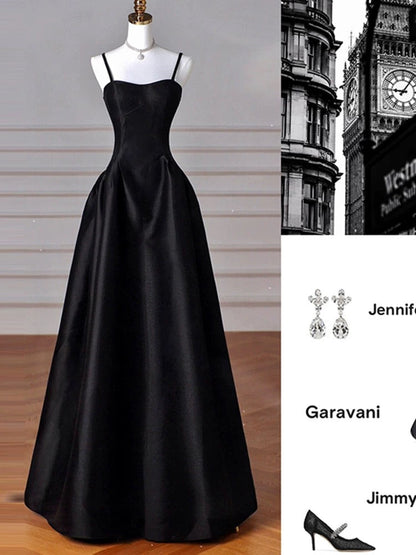 Gorgeous A line Straps Satin Burgundy Prom Dress P1878