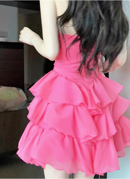Sweet Sexy Pink Cake A-Line Mini Homecoming Dress P3619