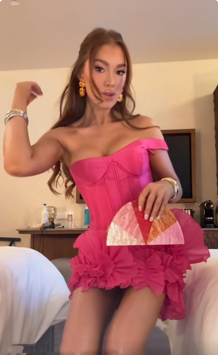 Sweet Pink One-shoulder Tube Top Waisted Fishbone 17th Birthday Homecoming Dress P3895
