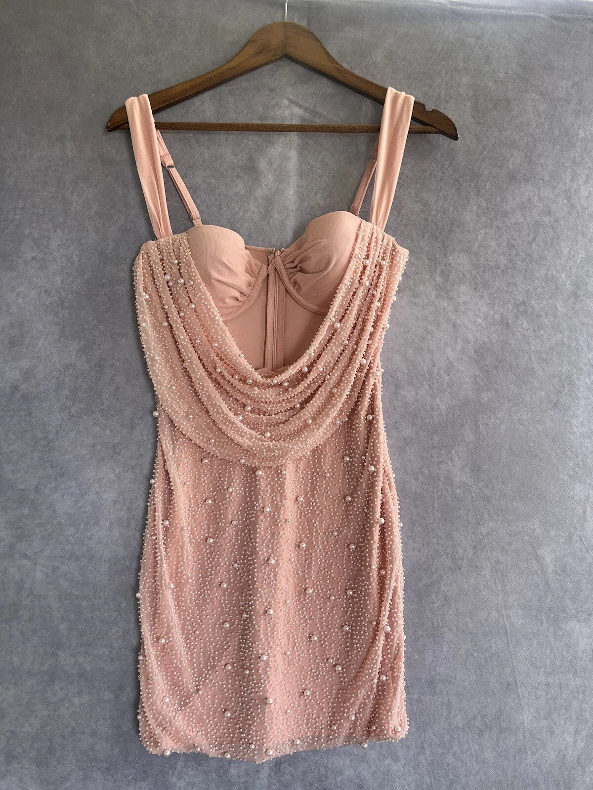 Cute Pink Suspender Hollow Beaded Hip-hugging 17th Birthday Homecoming Dress P3950