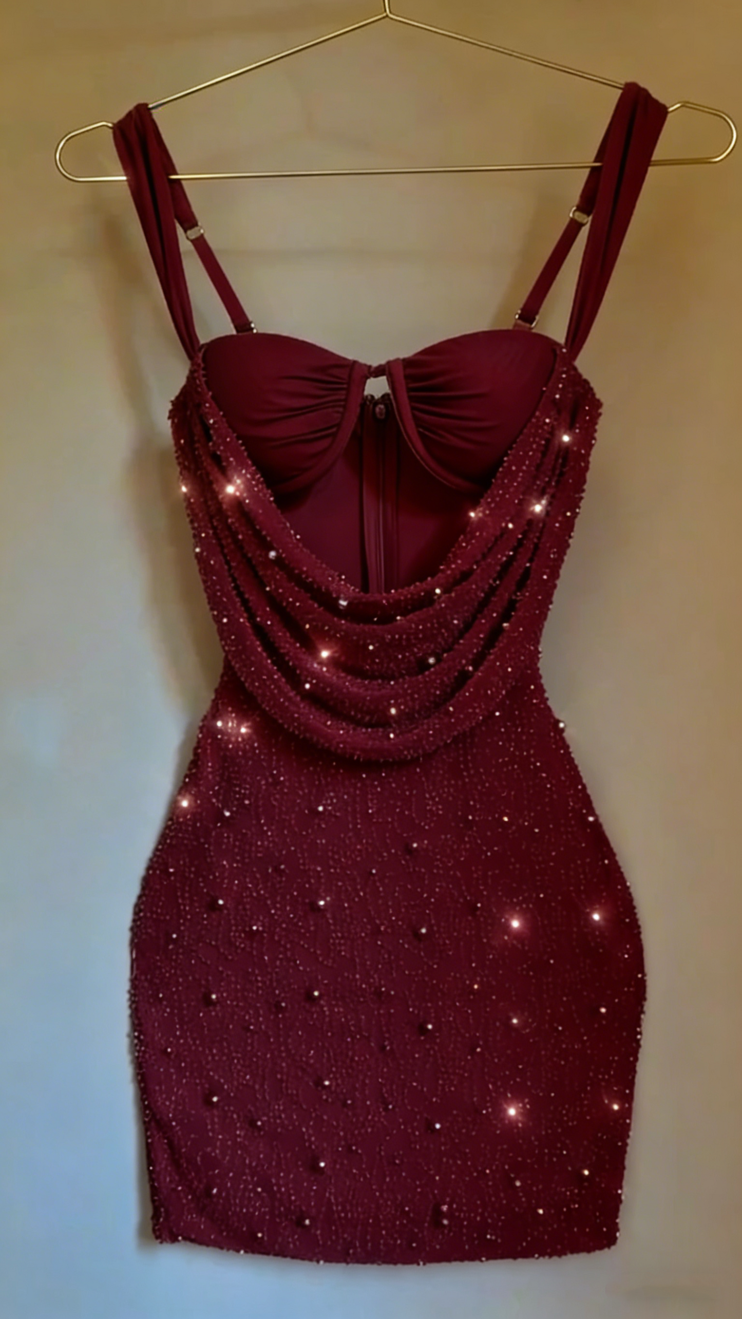 Cute Pink Suspender Hollow Beaded Hip-hugging 17th Birthday Homecoming Dress P3950