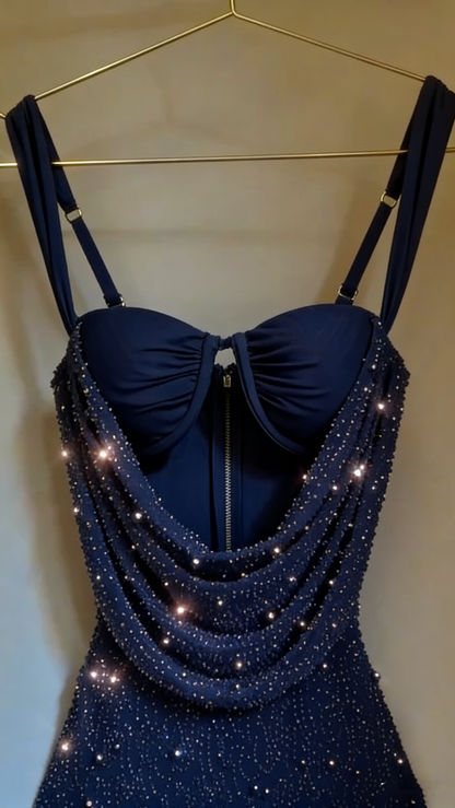 Cute Pink Suspender Hollow Beaded Hip-hugging 17th Birthday Homecoming Dress P3950