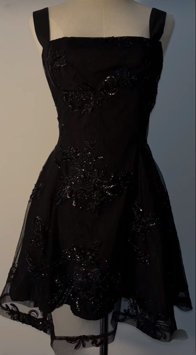 Fashion Homecoming Dress Black Straps Beading Cocktail Dress Short Birthday Party Dress    P4953